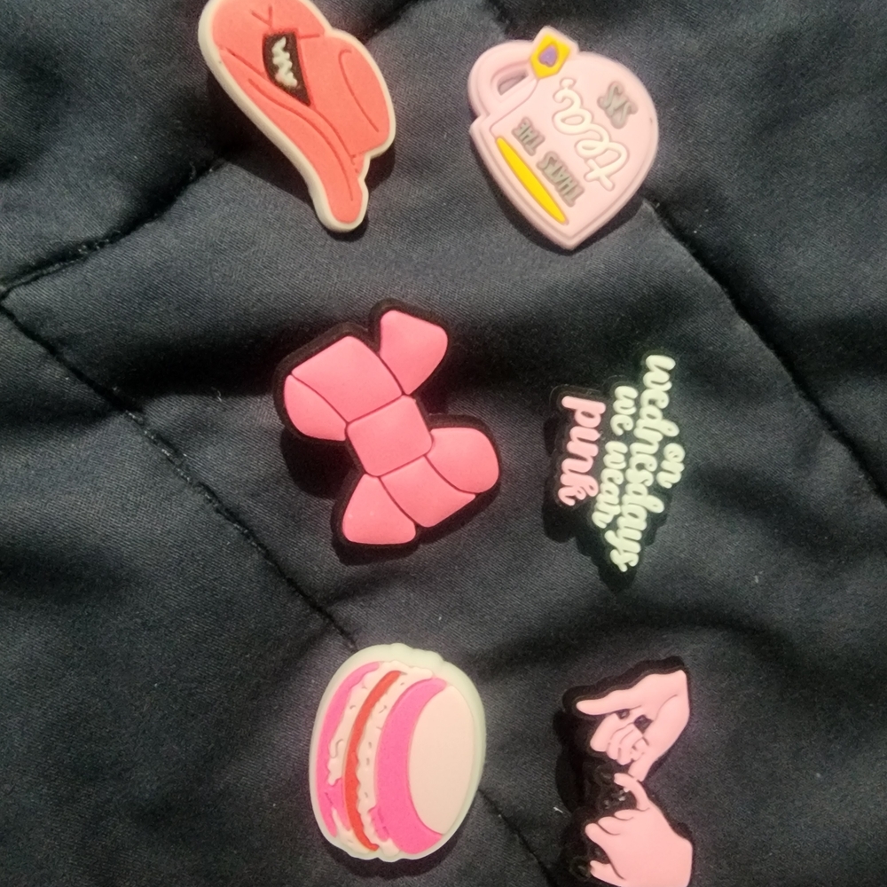 Pink and Black Kids Croc Charms Accessory Set